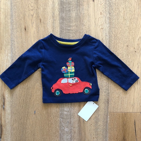 Mini Boden Shirts Tops Mini Boden Dog Driving Car With Presents Tee Shirt Poshmark